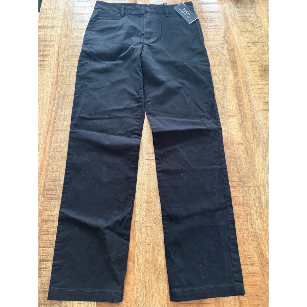 Polo Ralph Lauren Boys 18 Black Flex Abrasion Straight Fit Twill Pants NWT $59